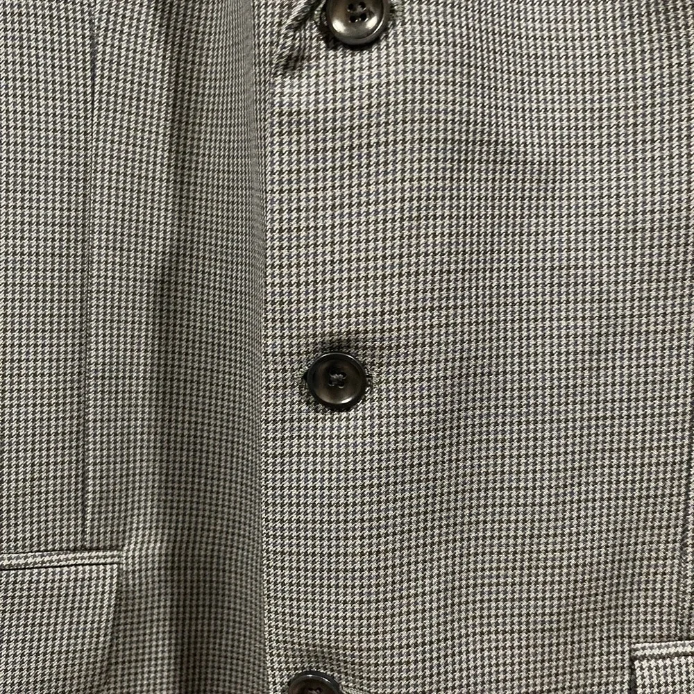 Nautica Wool 3 Button‎ Gray Blue Black Houndstooth Sport Coat Jacket Blazer 42R